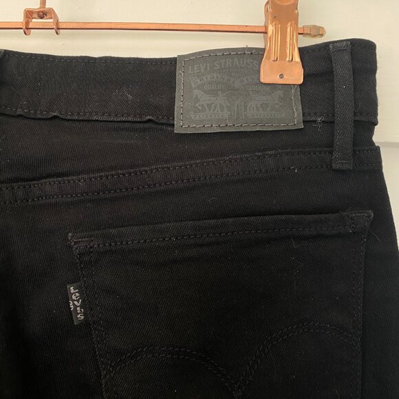 Levis 711 Skinny Jeans Womens 29 Black Denim Mid Rise Stretch Everyday Casual - Picture 4 of 5